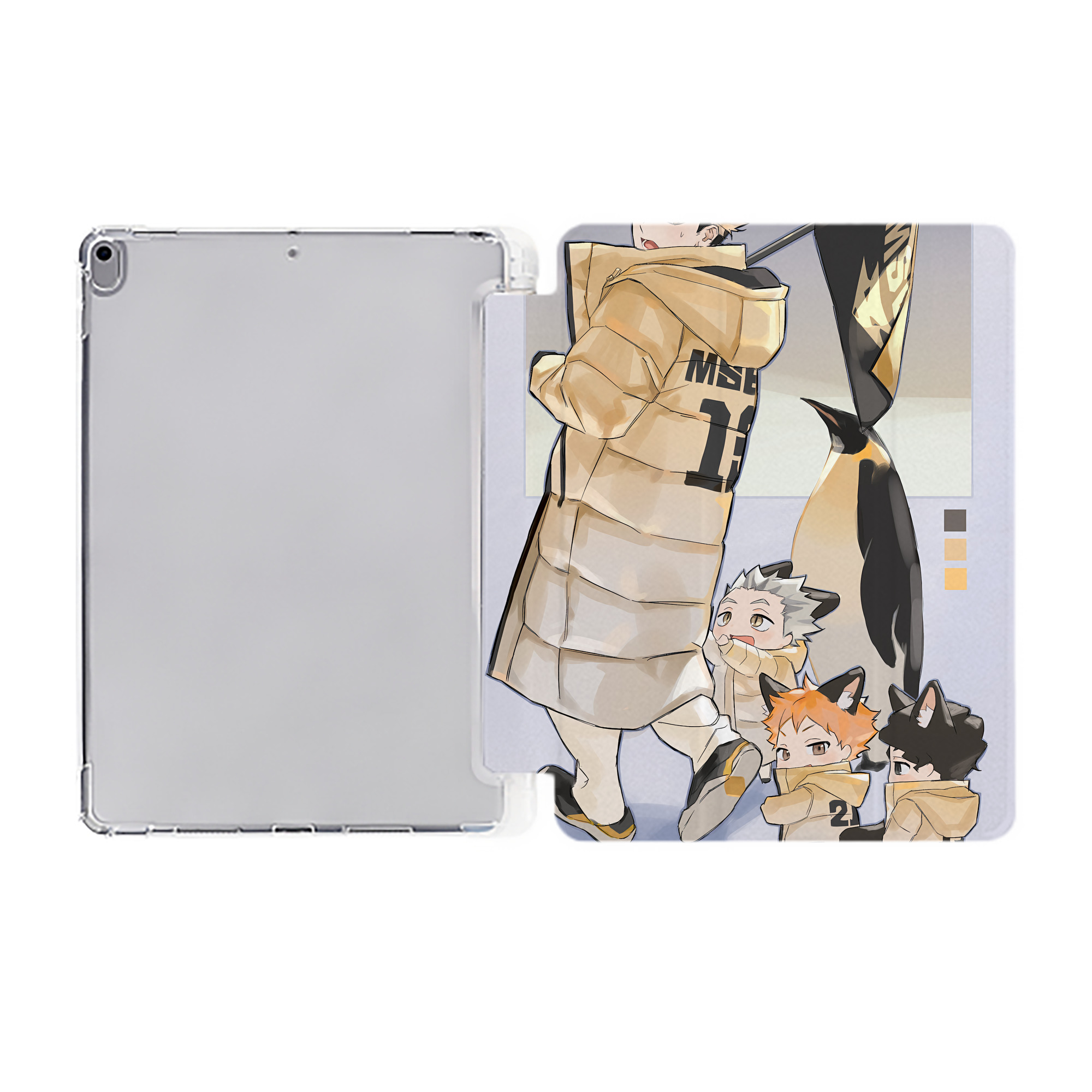 （画像用） ハイキュー!! Haikyu!! IPad ケース ペン収納付き 三つ折りスタンド PUレザー×シリコン 対応機種9.5/10.5/10.9インチ